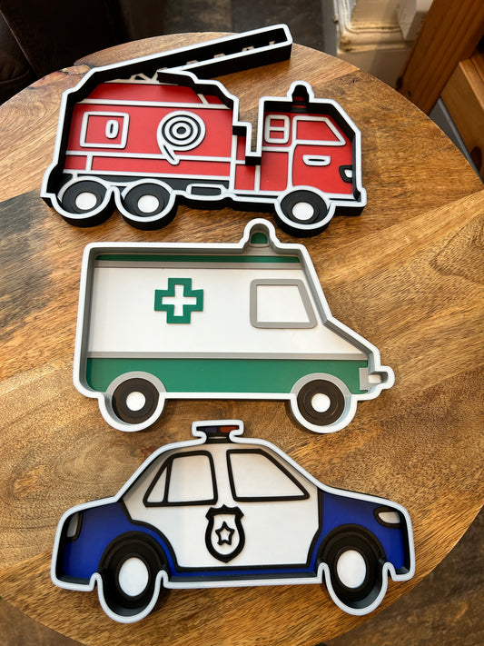 Naturally playful emergency vehicles set of 3