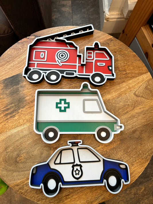 Naturally playful emergency vehicles set of 3