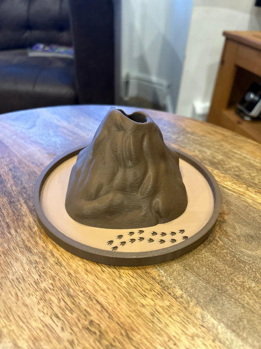 Naturally playful volcano play tray