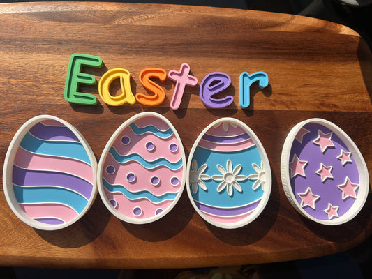 Easter mini egg sensory trays